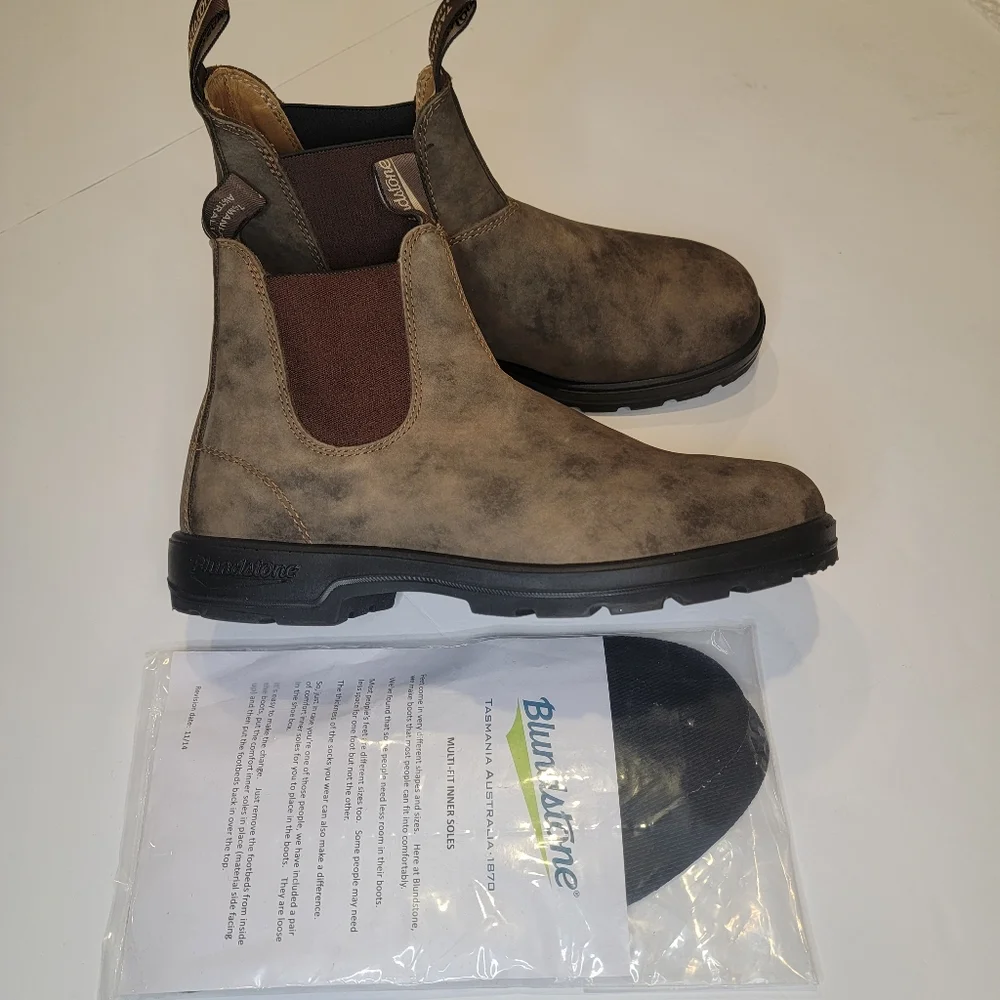 Blundstone MEN'S CLASSICS CHELSEA BOOTS - RUSTIC BROWN AU 9.5 (US SIZE 10.5) - Picture 3 of 16